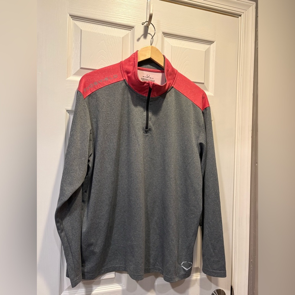 Evoshield Gray Quarter-Zip Pullover With Coral Ac… - image 2